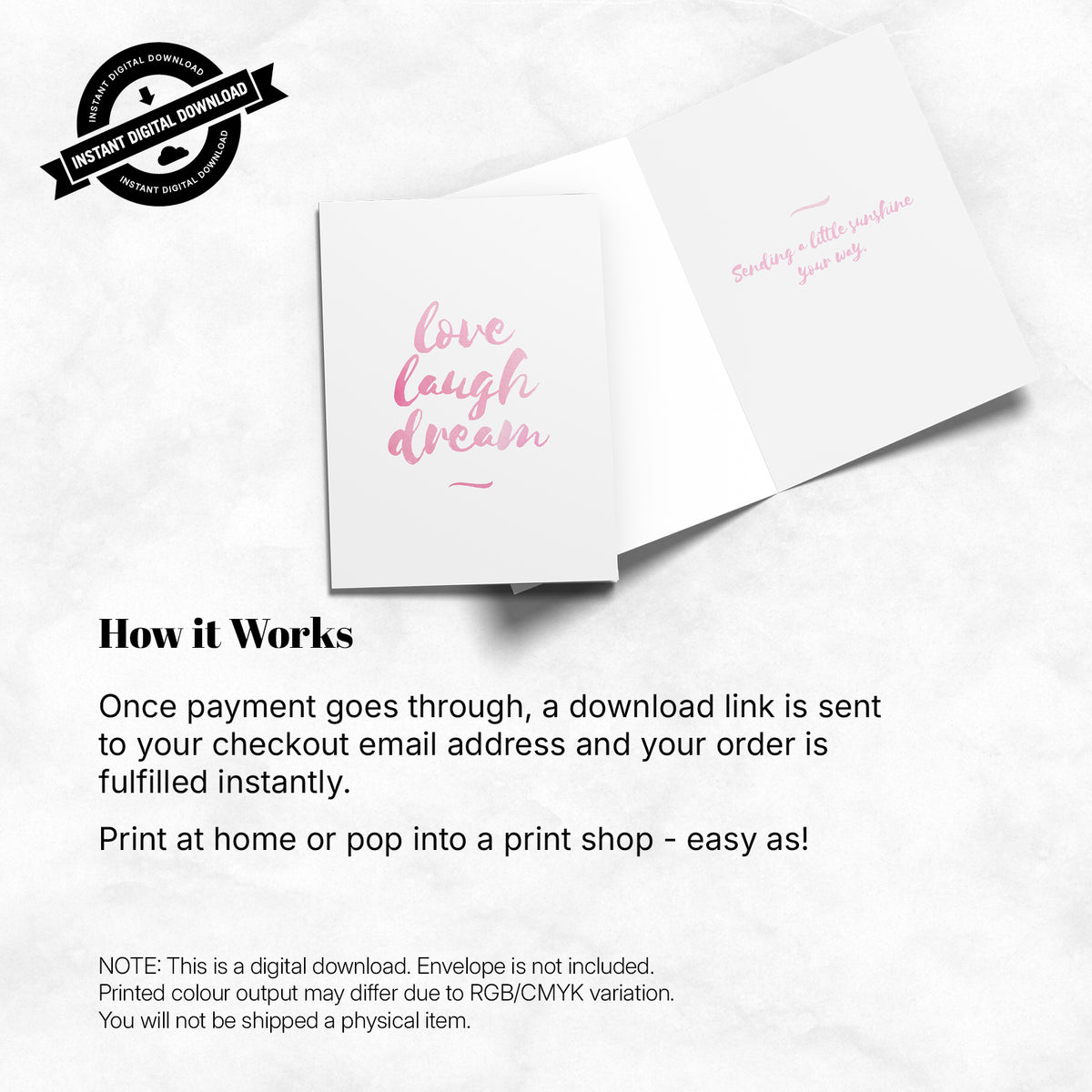 Greeting Card - Live, Laugh, Dream