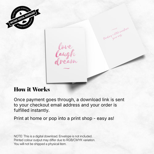 Greeting Card - Live, Laugh, Dream