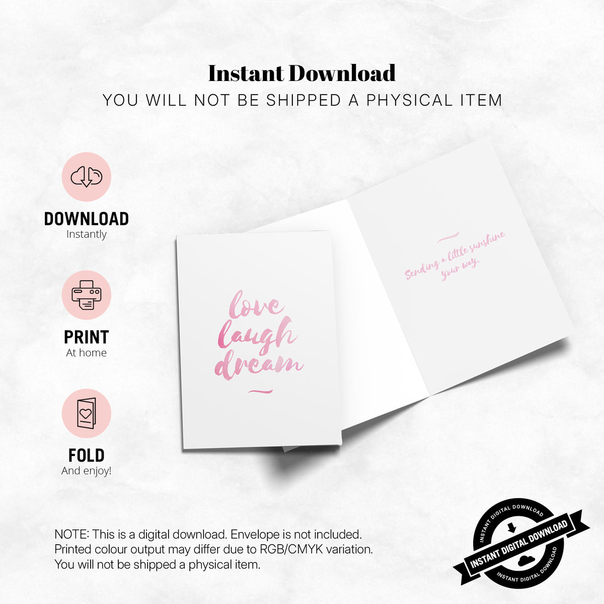 Greeting Card - Live, Laugh, Dream