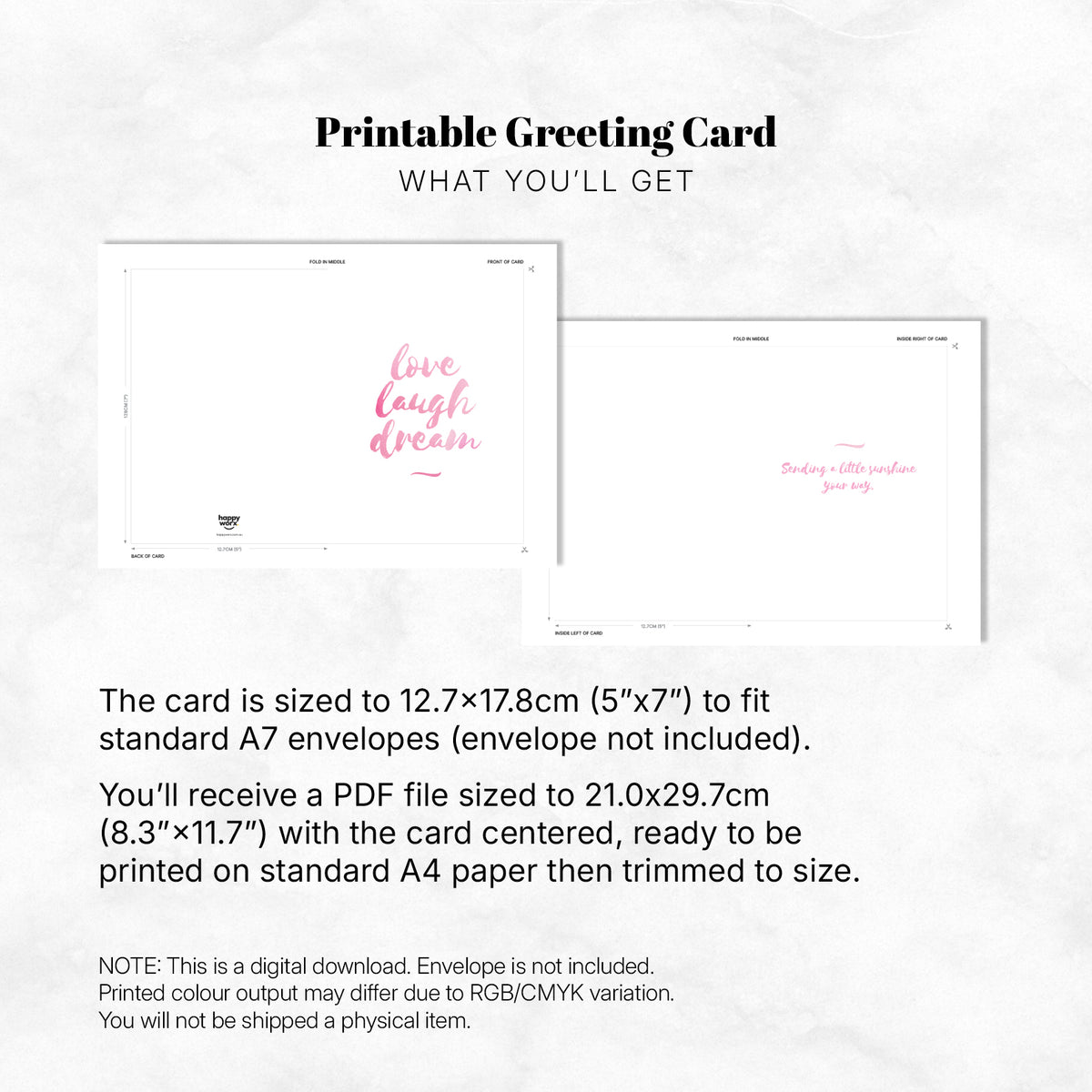 Greeting Card - Live, Laugh, Dream
