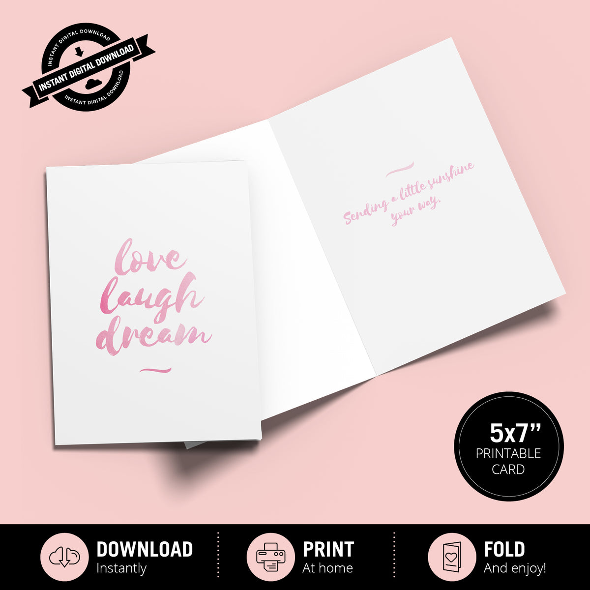 Greeting Card - Live, Laugh, Dream