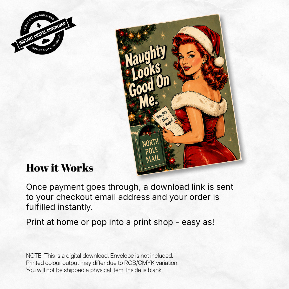 Greeting Card Xmas - Naughty Looks Good on Me