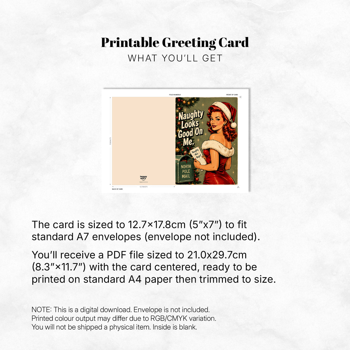 Greeting Card Xmas - Naughty Looks Good on Me
