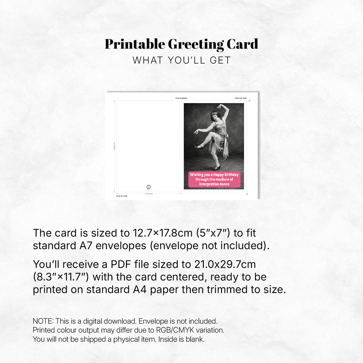 Greeting card - Happy Birthday through the medium of interpretive dance