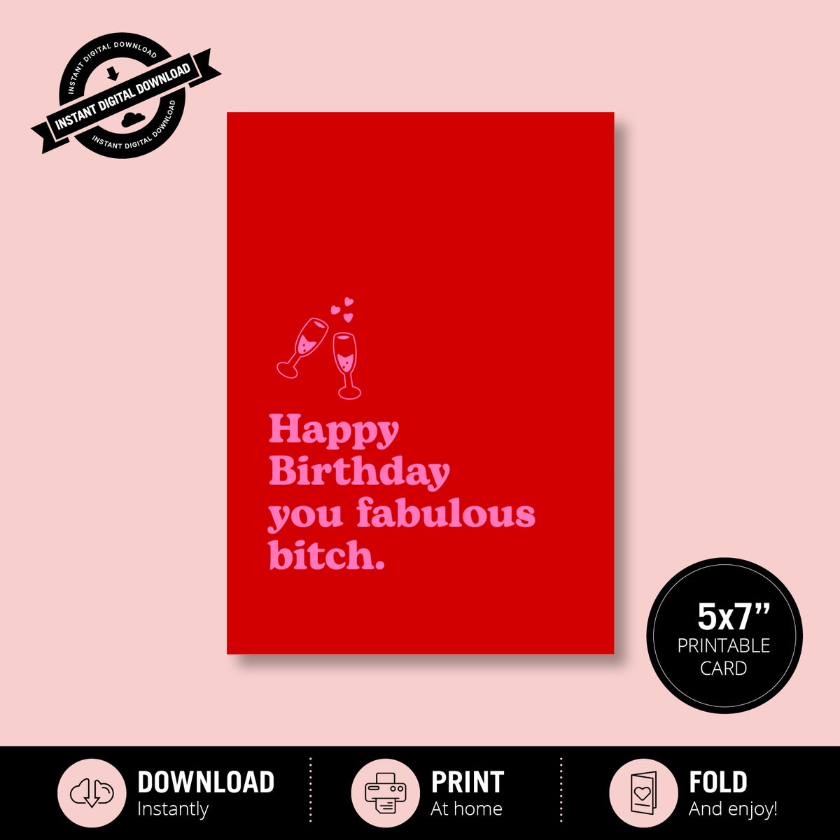 Greeting Card - Happy birthday you fabulous b!tch