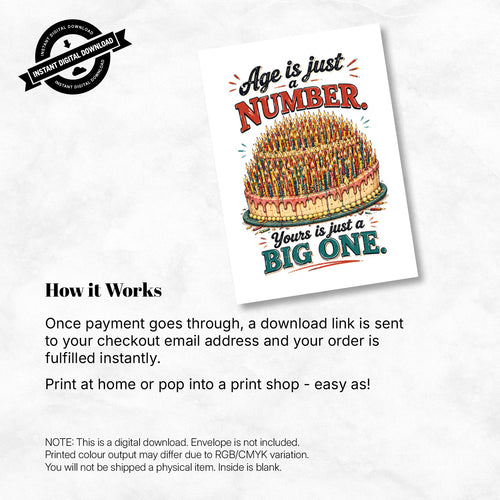 Greeting Card - Age Is Just a Number, You're Just a Big One