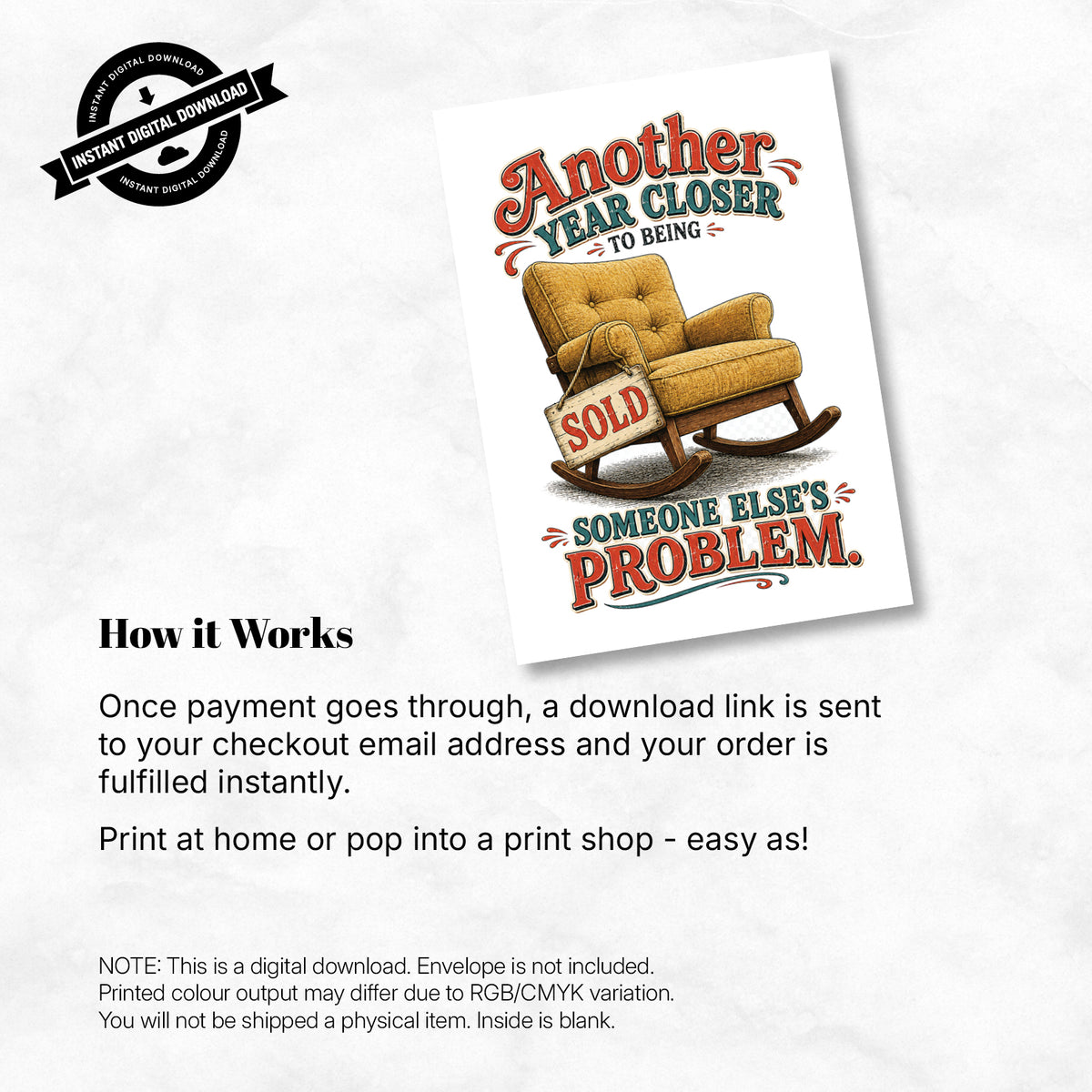 Greeting Card - Another year closer to being some else's problem