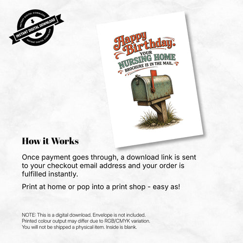 Greeting Card - Happy Birthday Your Nursing Home Brochure Is in the Mail