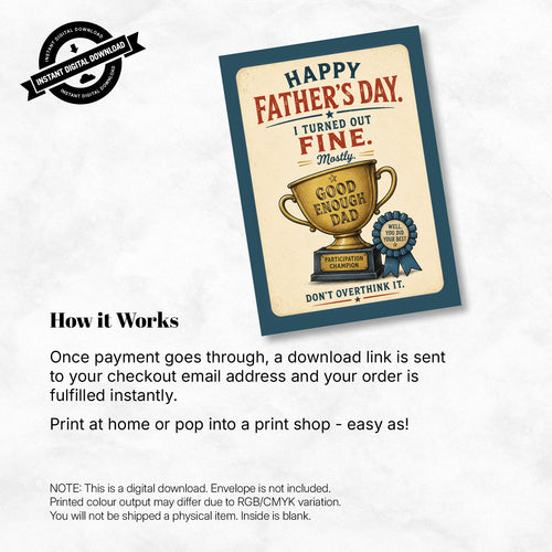 Greeting Card - Happy Father's Day, I Turned Out Fine (Mostly)
