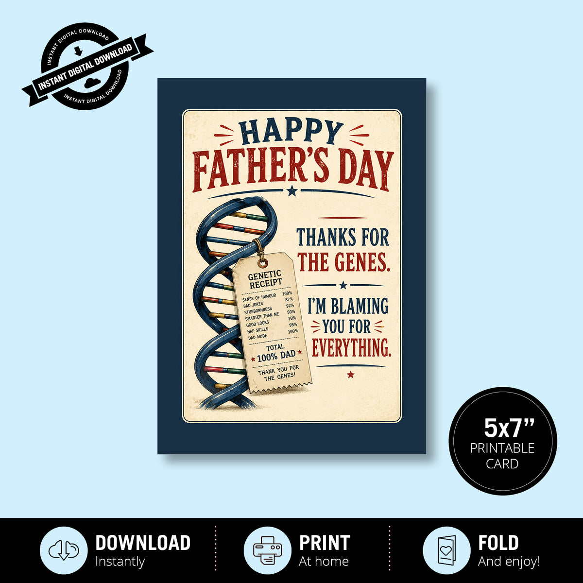 Greeting Card - Thanks for the Genes
