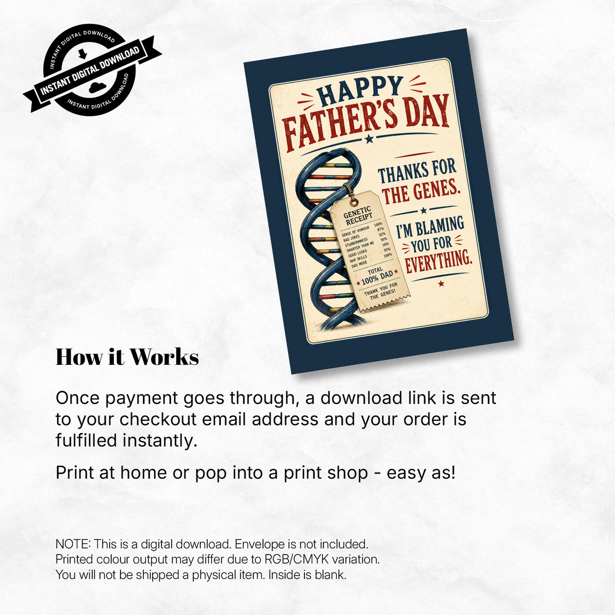 Greeting Card - Thanks for the Genes