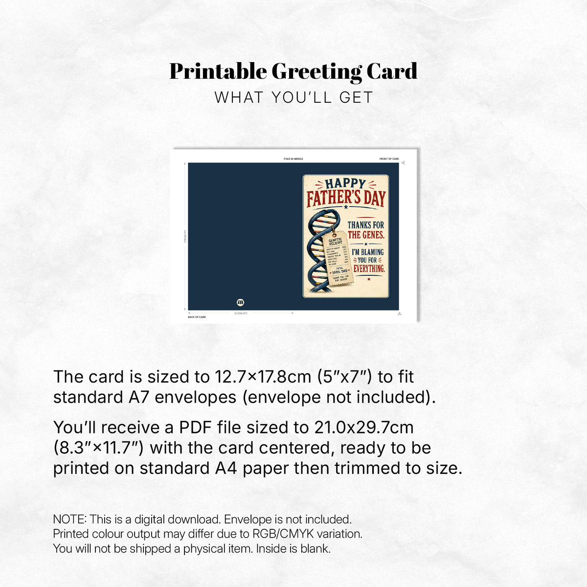 Greeting Card - Thanks for the Genes