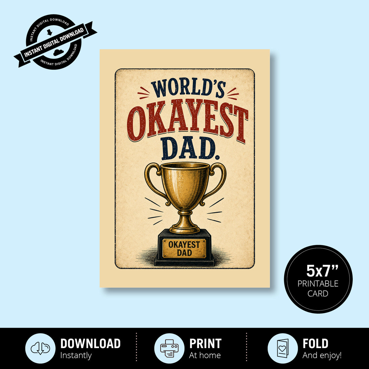 Greeting Card - World's Okayest Dad