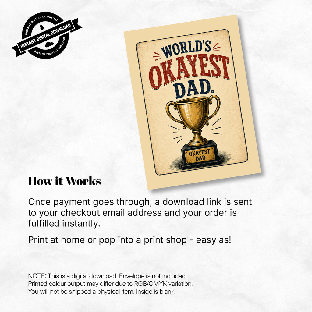 Greeting Card - World's Okayest Dad