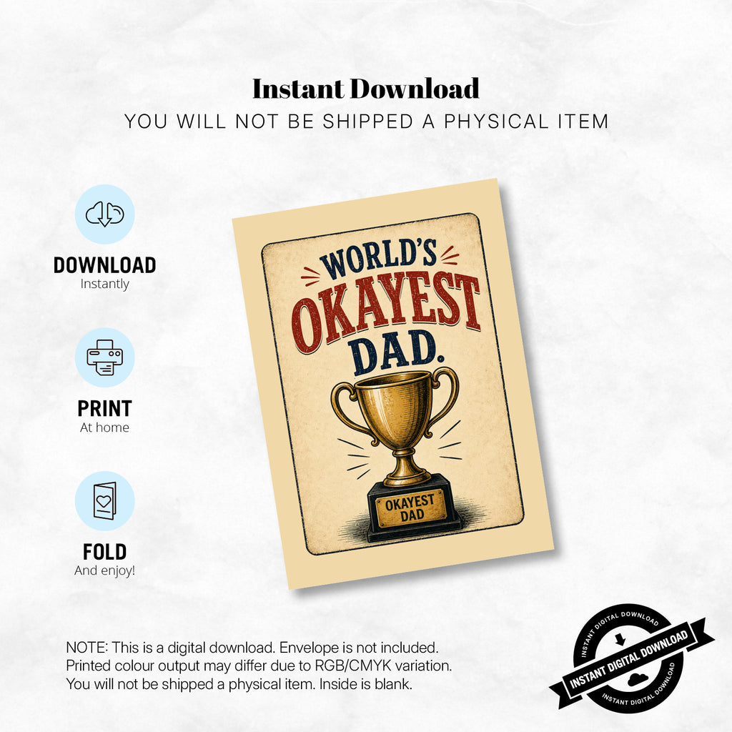 Greeting Card - World's Okayest Dad