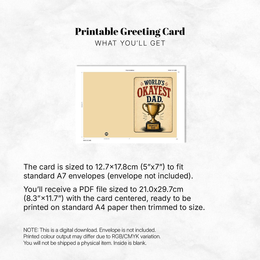 Greeting Card - World's Okayest Dad