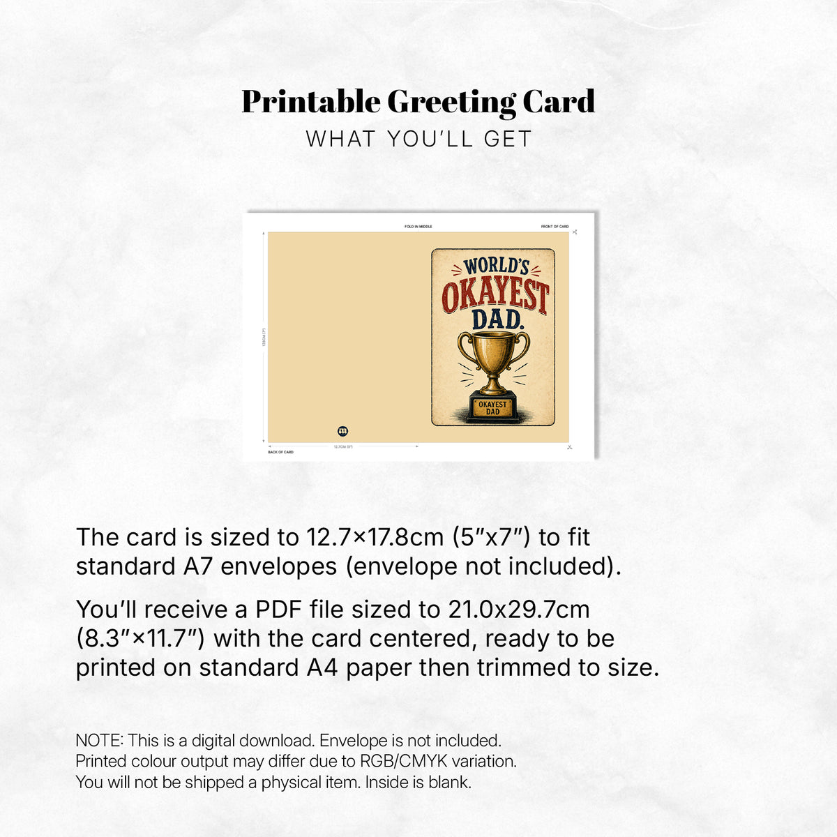 Greeting Card - World's Okayest Dad