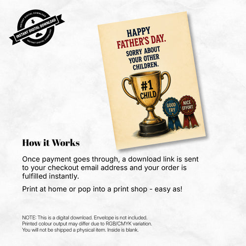 Greeting Card - Happy Father's Day, Sorry About Your Other Children