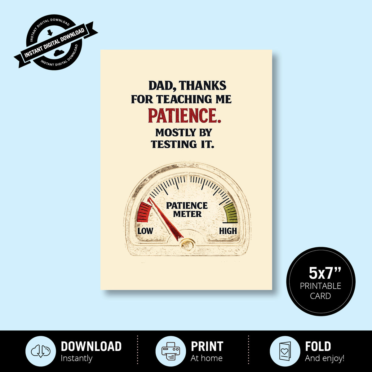 Greeting Card - Thanks for Teaching Me Patience, Mostly by Testing It
