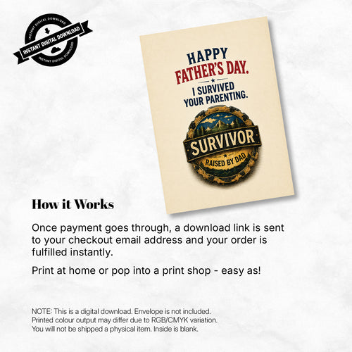 Greeting Card - Father's Day, I Survived Your Parenting
