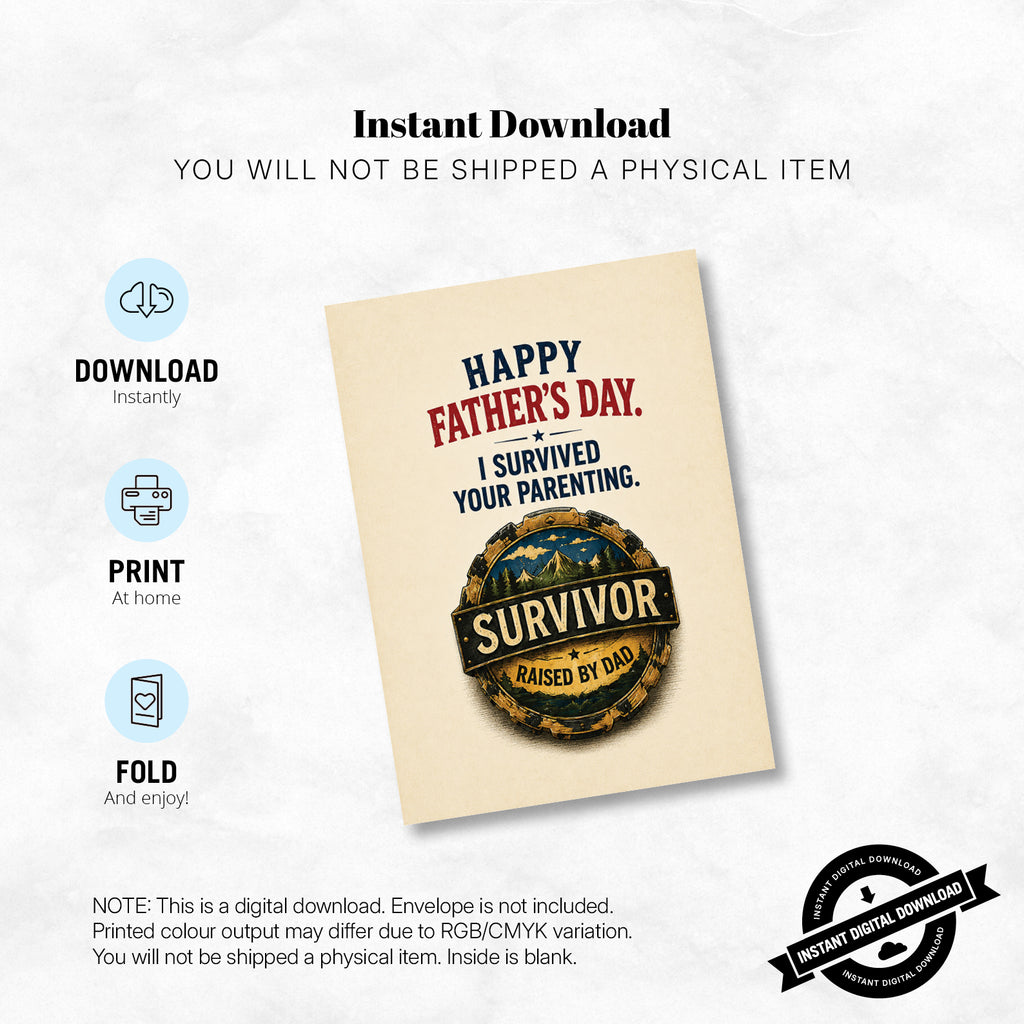 Greeting Card - Father's Day, I Survived Your Parenting