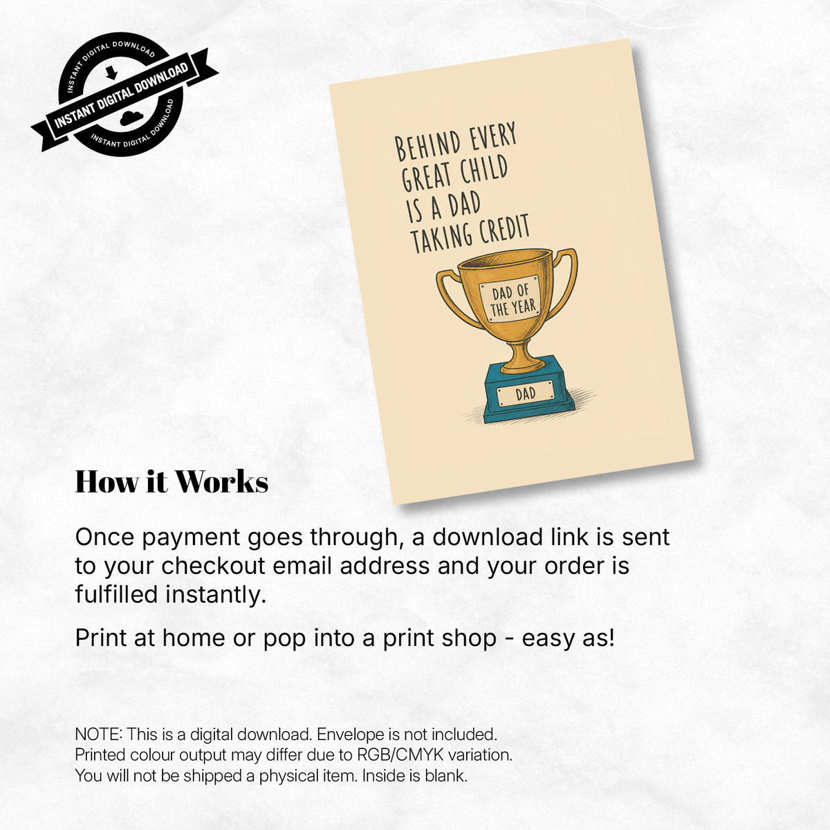 Greeting Card - Behind Every Great Child Is a Dad Taking Credit (Vol. 2)