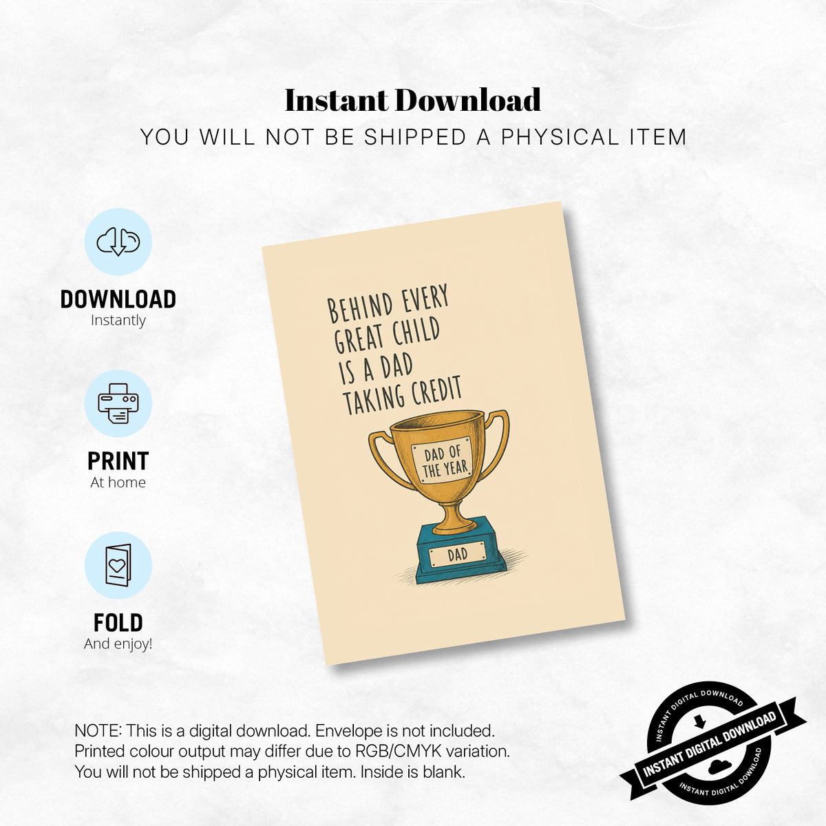 Greeting Card - Behind Every Great Child Is a Dad Taking Credit (Vol. 2)