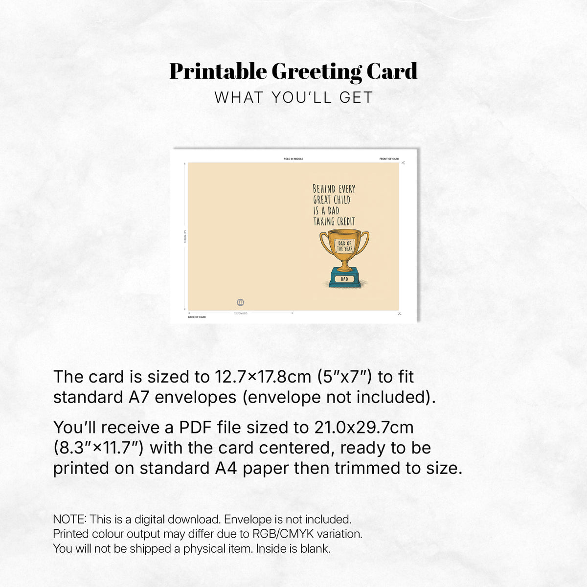 Greeting Card - Behind Every Great Child Is a Dad Taking Credit (Vol. 2)