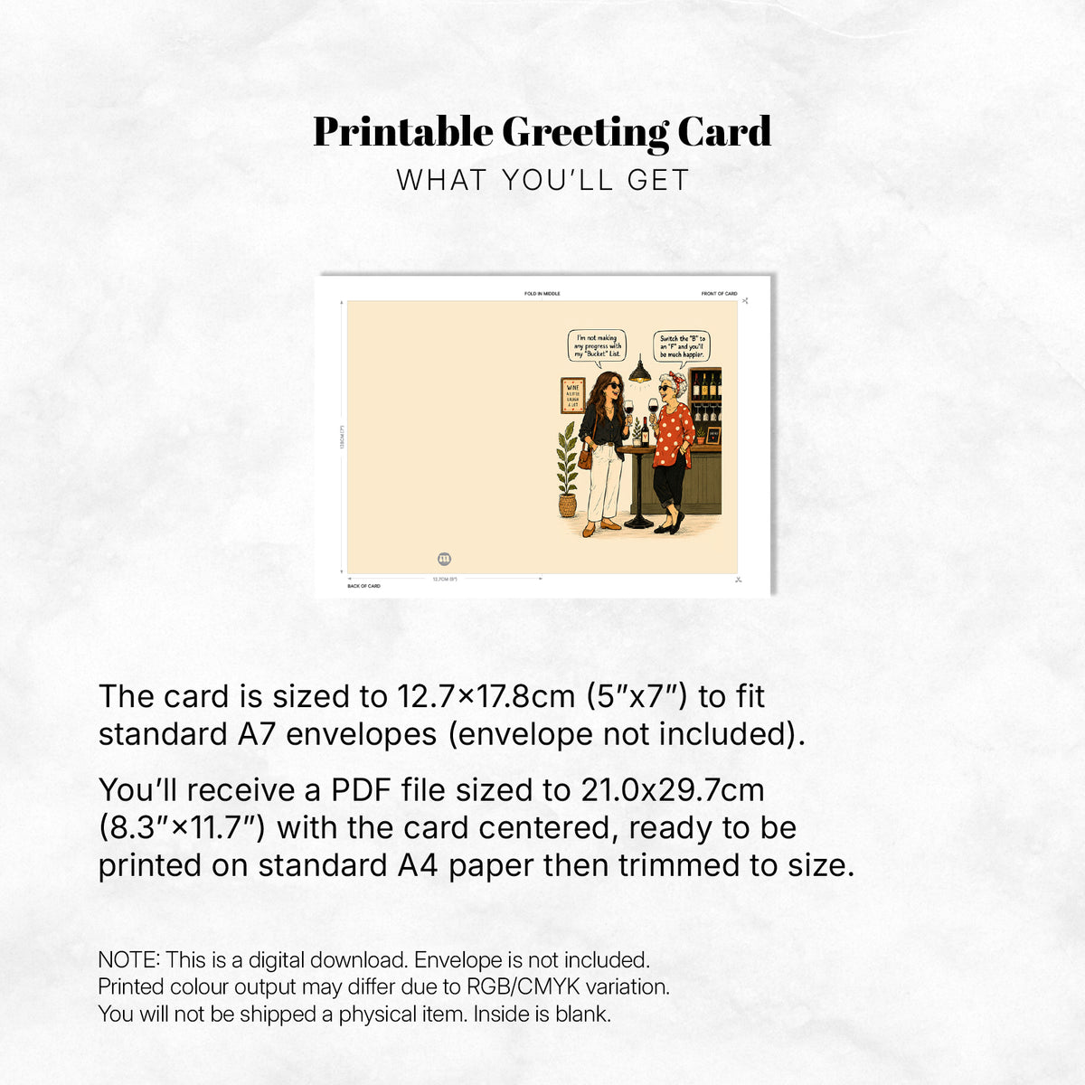 Greeting Card - Bucket List