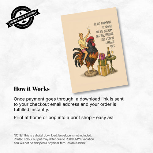 Greeting Card - He Got Everything He Wanted for His Birthday
