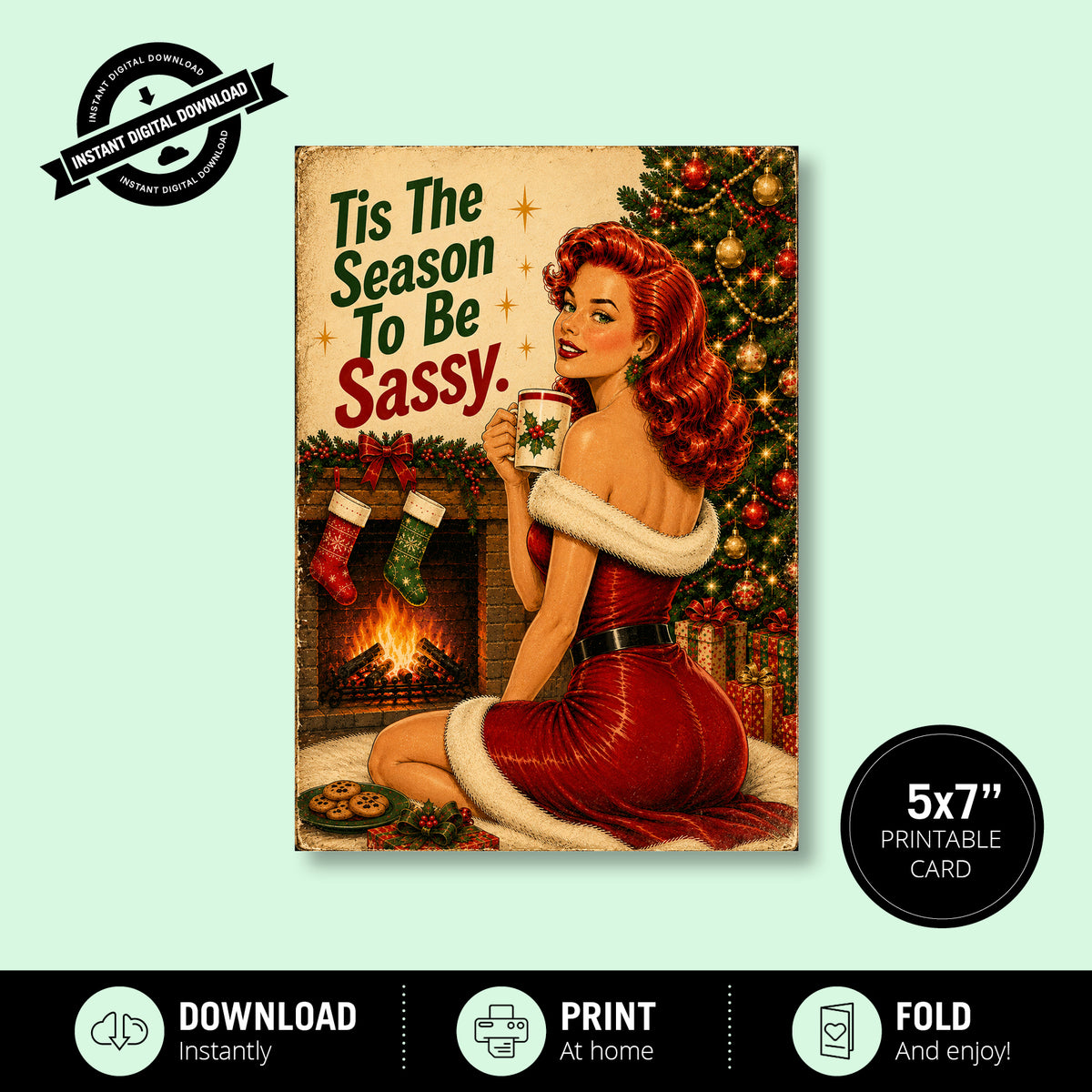 Greeting Card Xmas - tis the season to be sassy