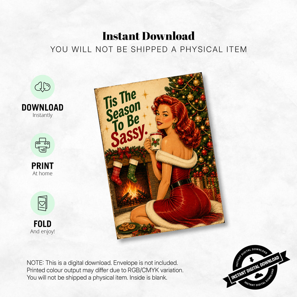 Greeting Card Xmas - tis the season to be sassy