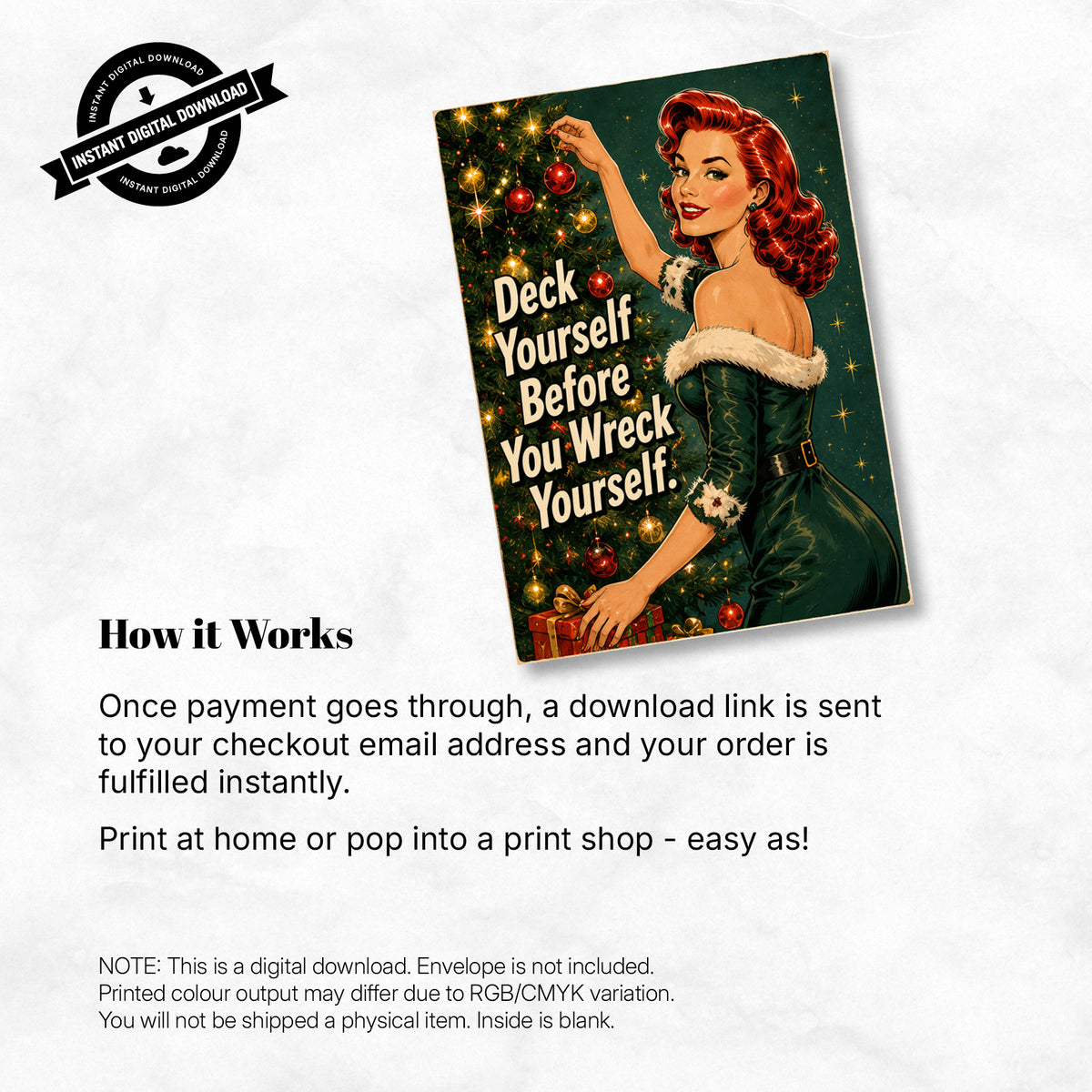 Greeting Card Xmas - Deck Yourself Before You Wreck Yourself