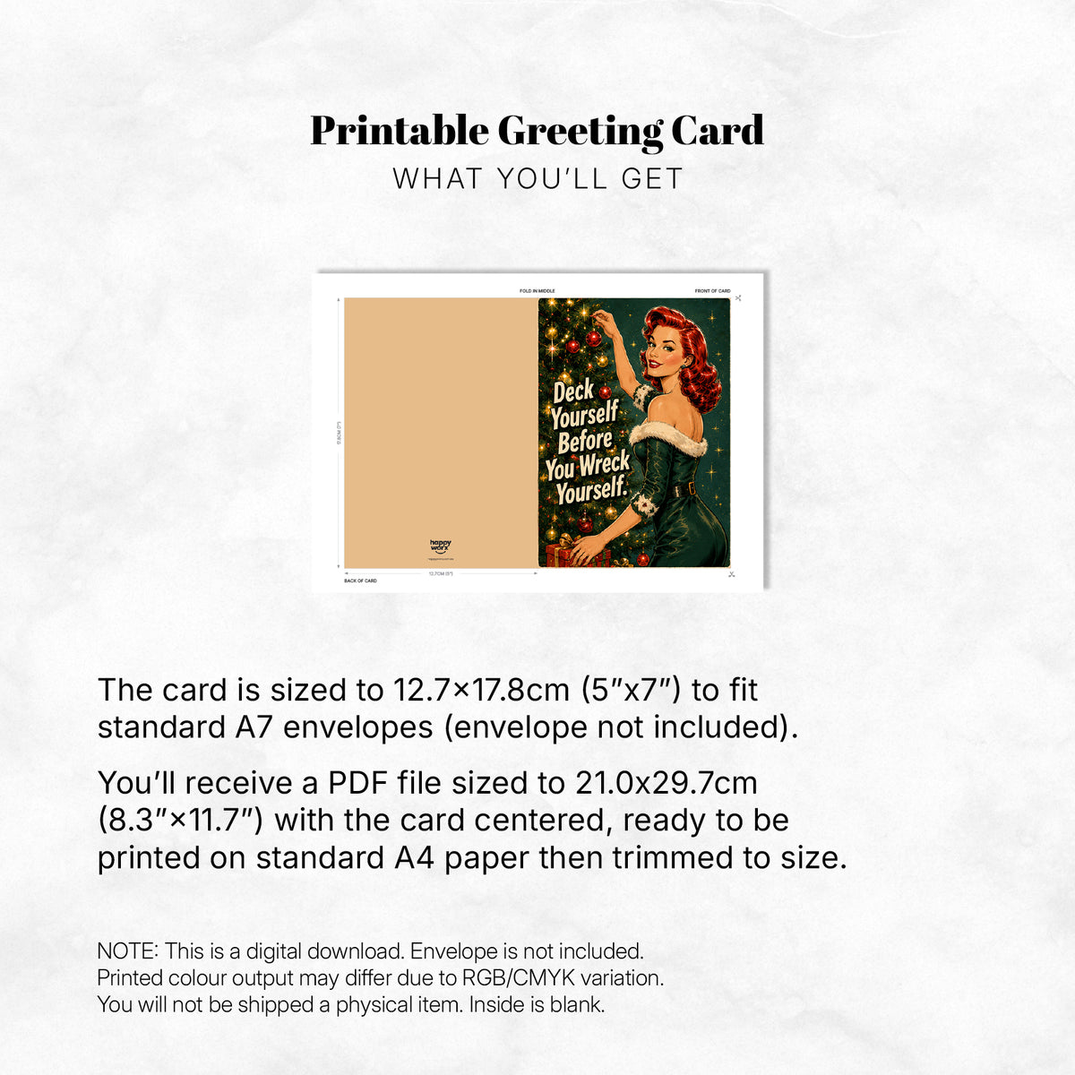 Greeting Card Xmas - Deck Yourself Before You Wreck Yourself