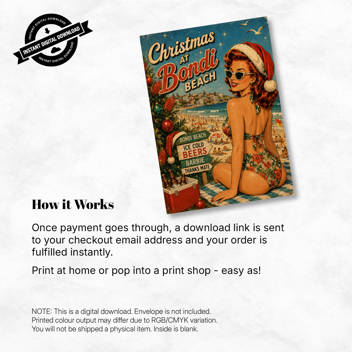 Greeting Card Xmas - Happy Christmas from Bondi Beach