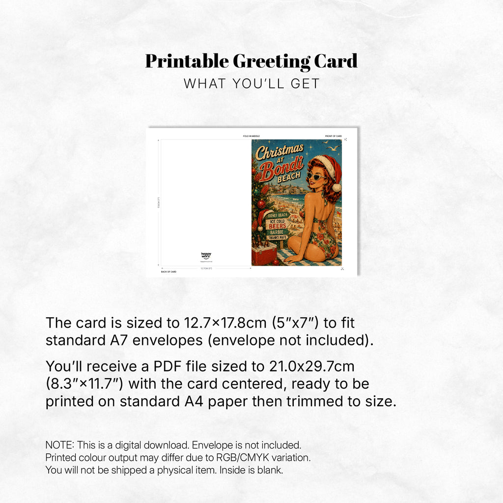 Greeting Card Xmas - Happy Christmas from Bondi Beach