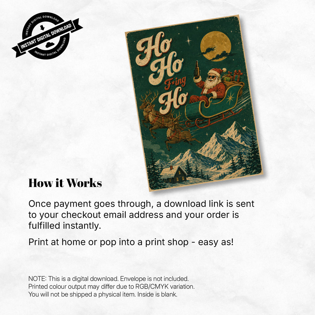 Greeting Card Xmas - Ho Ho F*king Ho
