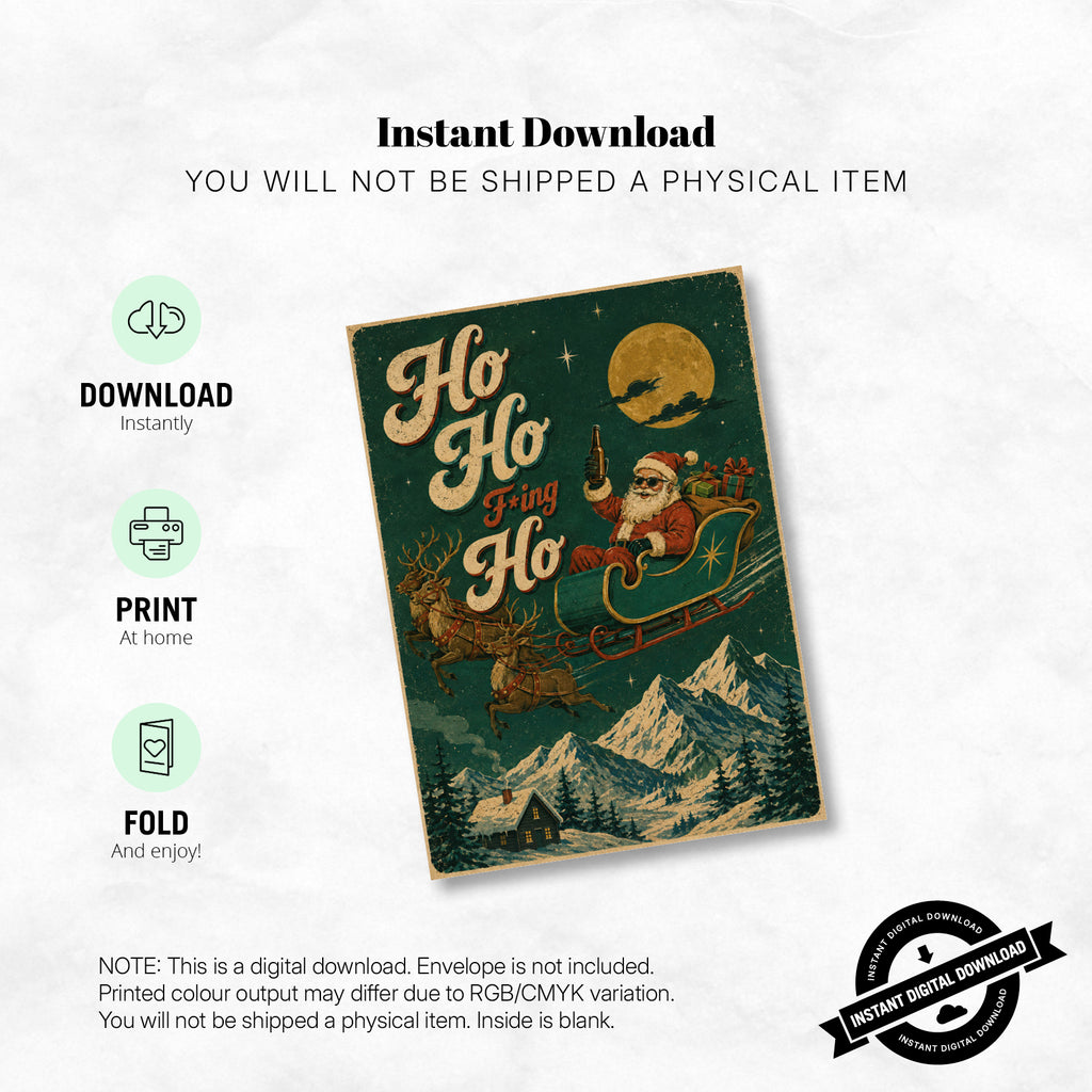 Greeting Card Xmas - Ho Ho F*king Ho