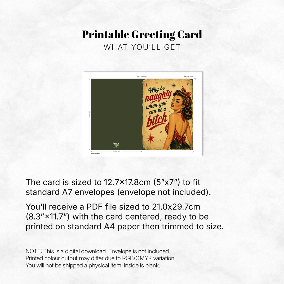 Greeting Card - Why Be Naughty When You Can Be a B!tch