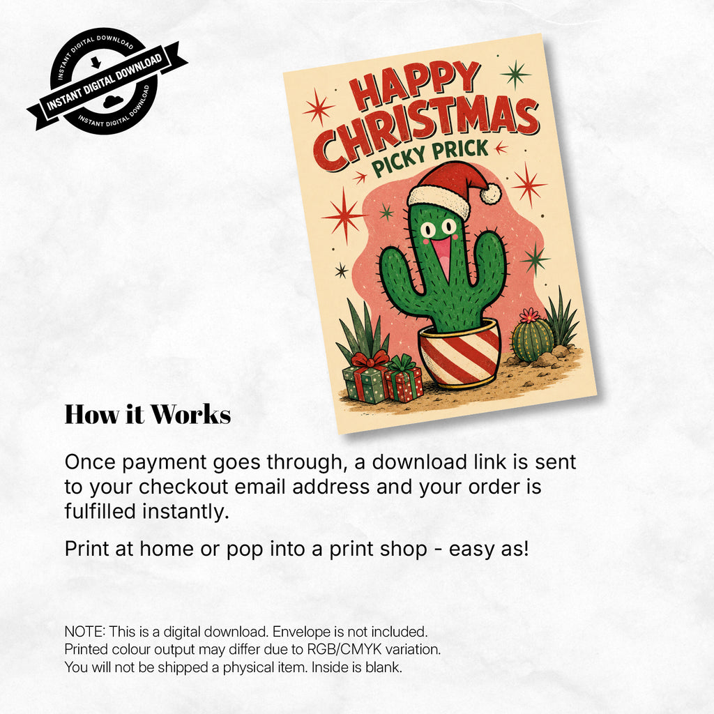 Greeting Card Xmas - Happy Christmas Picky Prick