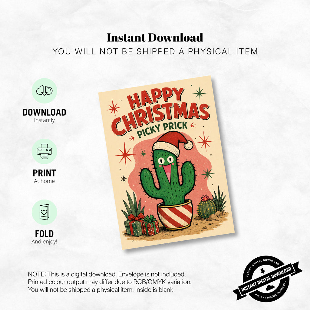 Greeting Card Xmas - Happy Christmas Picky Prick