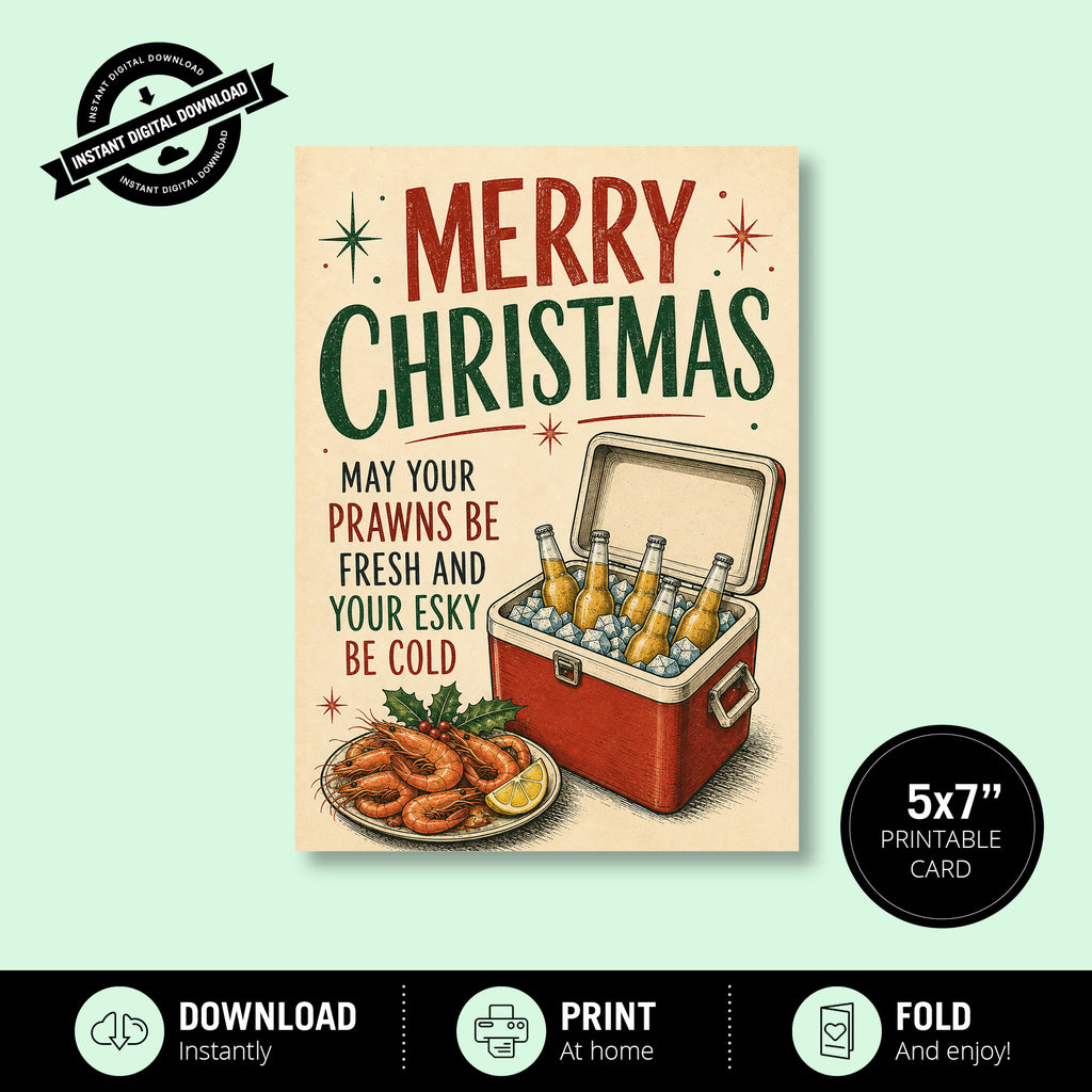 Greeting Card Xmas - May Your Prawns Be Fresh and Your Esky Be Cold (vol 2)