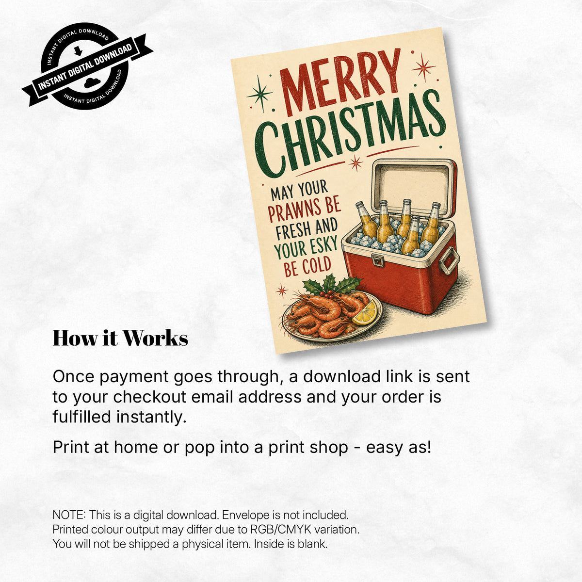 Greeting Card Xmas - May Your Prawns Be Fresh and Your Esky Be Cold (vol 2)
