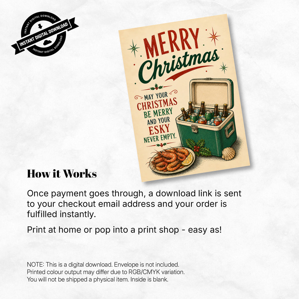 Greeting Card Xmas - May Your Christmas Be Merry and Your Esky Never Empty