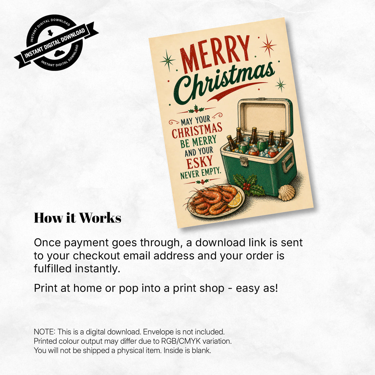 Greeting Card Xmas - May Your Christmas Be Merry and Your Esky Never Empty