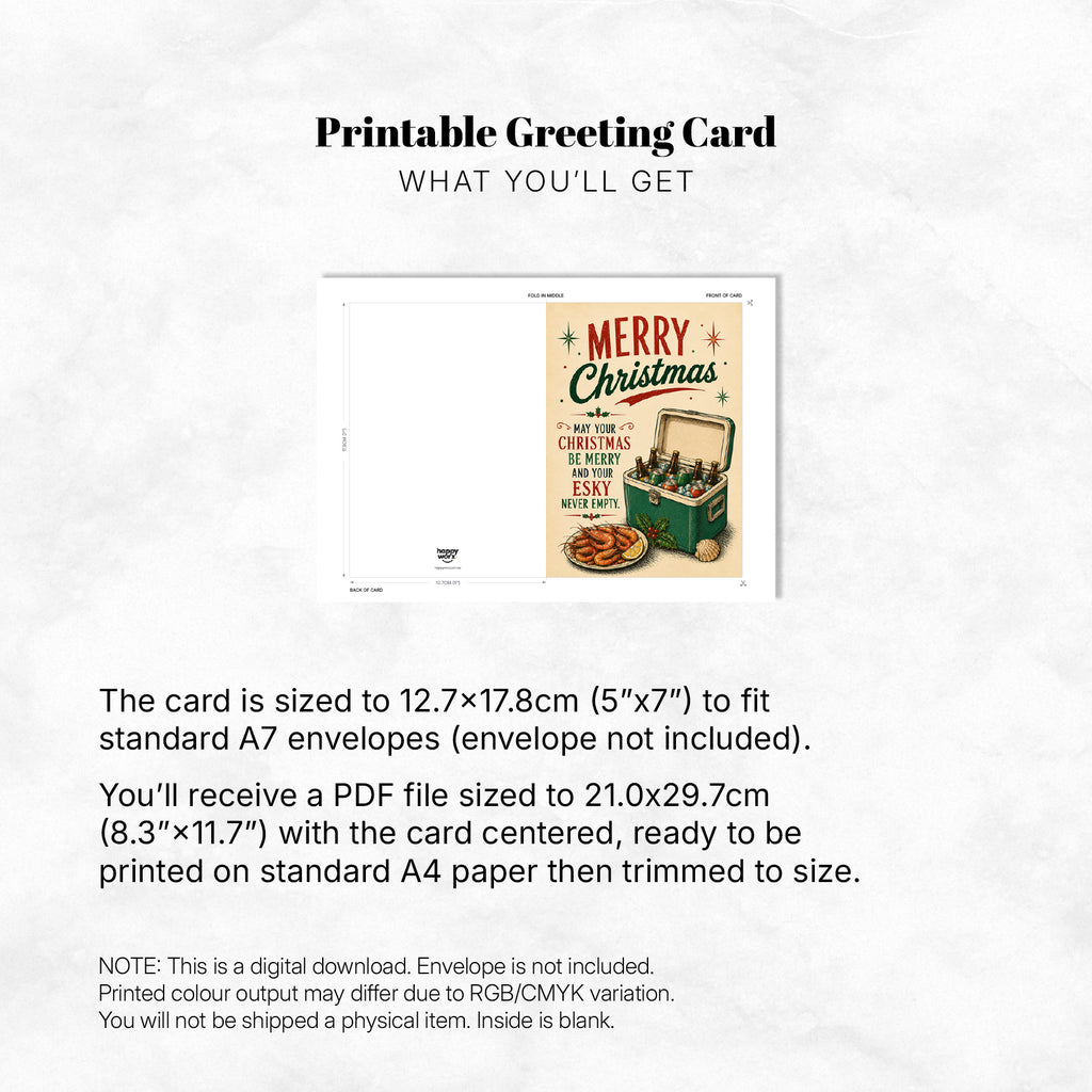 Greeting Card Xmas - May Your Christmas Be Merry and Your Esky Never Empty